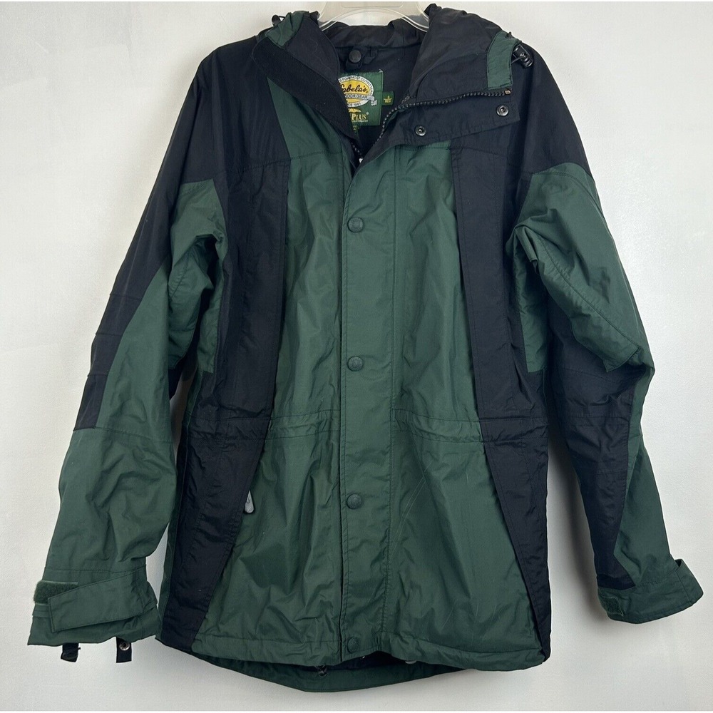 Cabelas Jacket Mens Small Coat Dry Plus Outdoor Waterproof Green Camping Read
